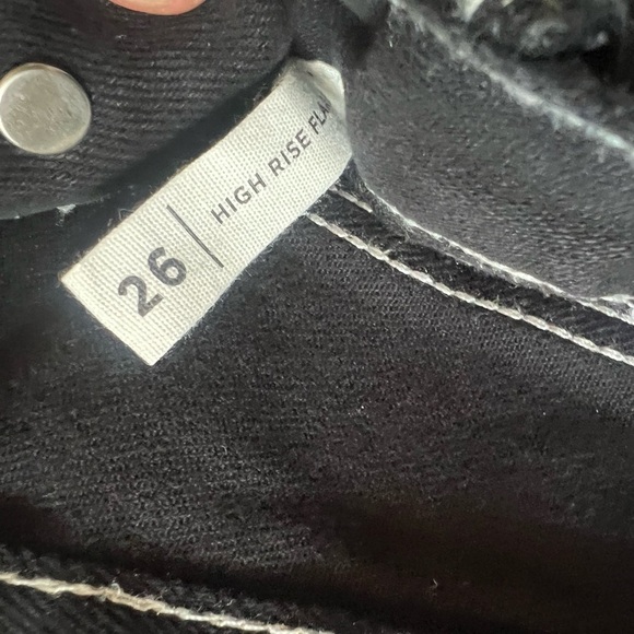 Pacsun flare NWT high-rise size 26 black with white stitching, no pockets - Picture 5 of 15